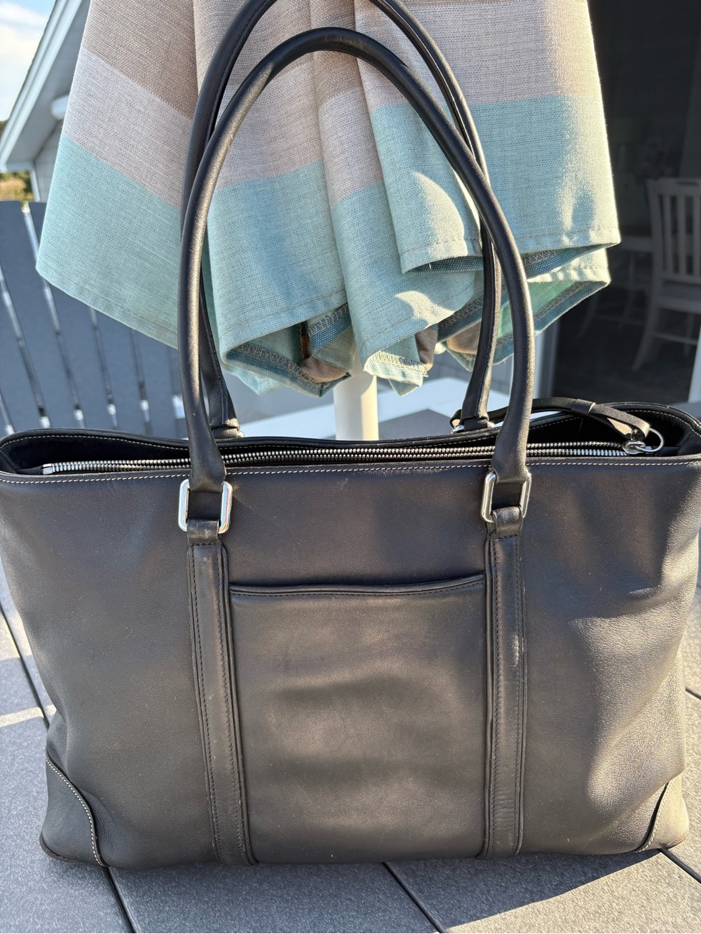 Coach| Vtg Black Leather |HamptonTote Bag - Women's Handbag